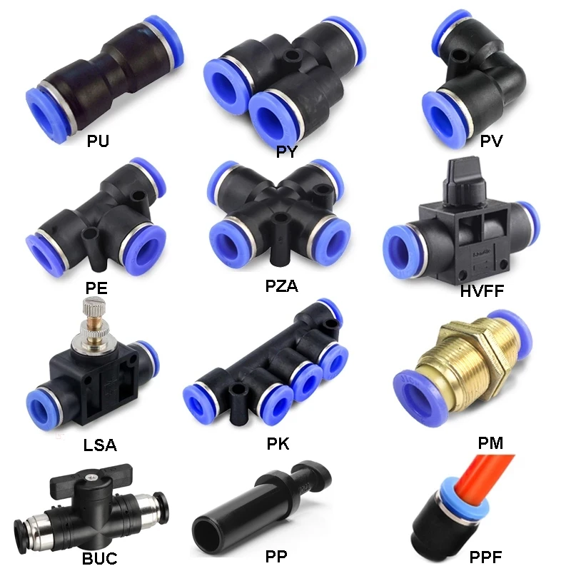Compression Fitting Brass - Acessórios de montagem pneumática conector rápido