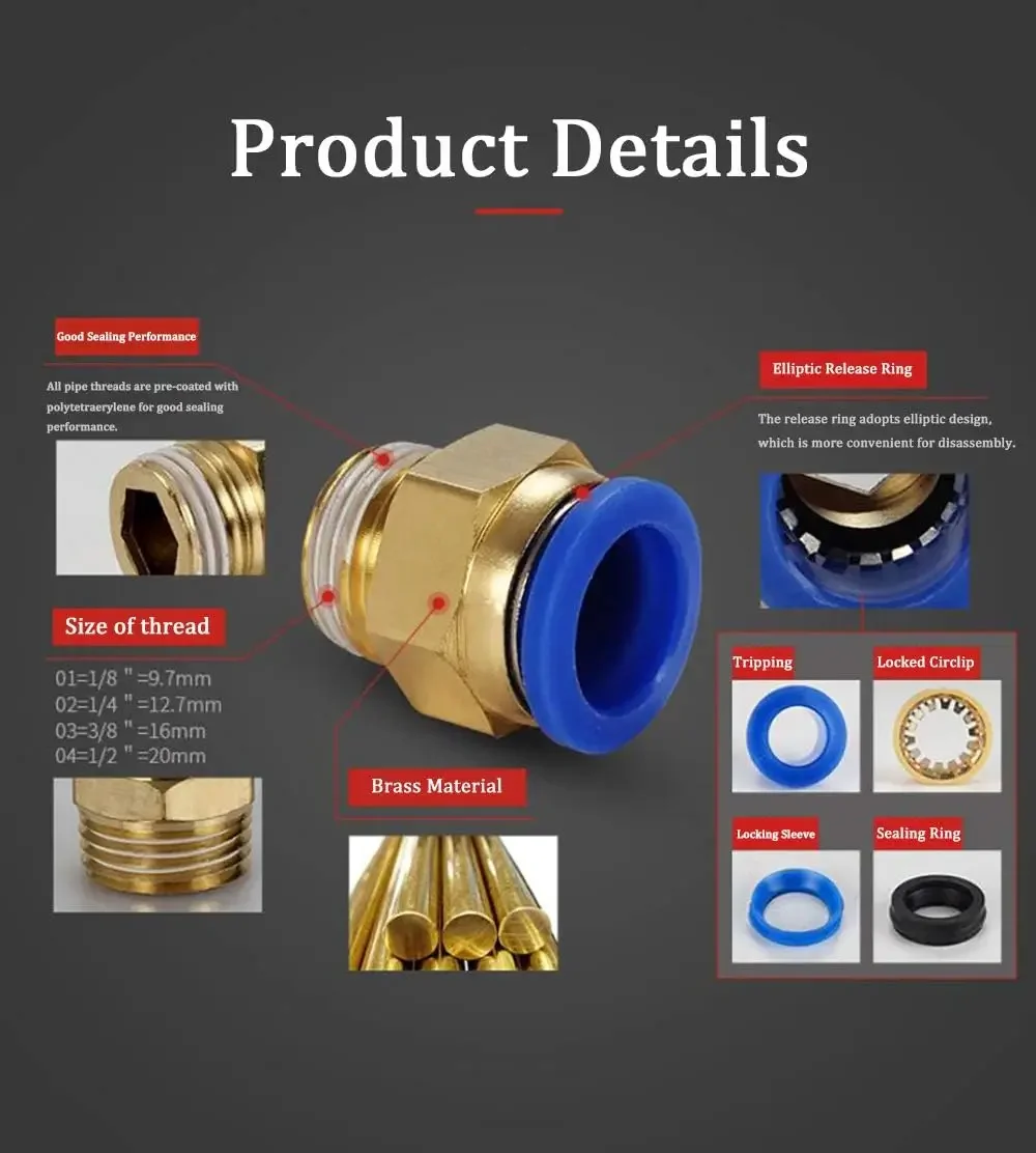 10/50 peças conector de ar de  - Compression Fitting Brass avaliação e preço